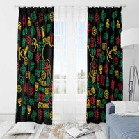 African Map Symbol Window Curtain with Red Yellow Green Tribal Symbols and Empowering Pattern - Wonder Print Shop