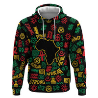 African Map Symbol Zip Hoodie with Red Yellow Green Tribal Symbols and Empowering Pattern - Wonder Print Shop