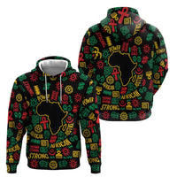 African Map Symbol Zip Hoodie with Red Yellow Green Tribal Symbols and Empowering Pattern - Wonder Print Shop
