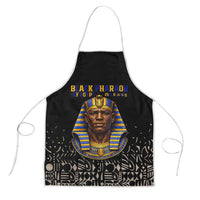 Taharqa Apron with Black Pharaoh Portrait, 25th Dynasty of Egypt Text and Nubian-Inspired - Wonder Print Shop