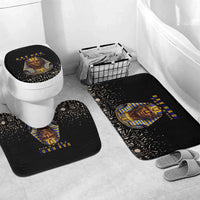 Taharqa Bathroom Set with Black Pharaoh Portrait, 25th Dynasty of Egypt Text and Nubian-Inspired - Wonder Print Shop