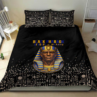 Taharqa Bedding Set with Black Pharaoh Portrait, 25th Dynasty of Egypt Text and Nubian-Inspired - Wonder Print Shop