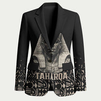 Taharqa Blazer with Black Pharaoh Portrait, 25th Dynasty of Egypt Text and Nubian-Inspired - Wonder Print Shop