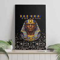 Taharqa Canvas Wall Art with Black Pharaoh Portrait, 25th Dynasty of Egypt Text and Nubian-Inspired - Wonder Print Shop