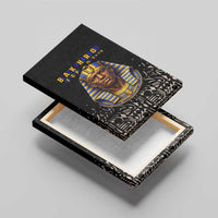 Taharqa Canvas Wall Art with Black Pharaoh Portrait, 25th Dynasty of Egypt Text and Nubian-Inspired - Wonder Print Shop