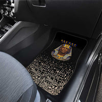 Taharqa Car Mats with Black Pharaoh Portrait, 25th Dynasty of Egypt Text and Nubian-Inspired - Wonder Print Shop