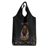 Taharqa Grocery Bag with Black Pharaoh Portrait, 25th Dynasty of Egypt Text and Nubian-Inspired - Wonder Print Shop
