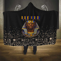 Taharqa Hooded Blanket with Black Pharaoh Portrait, 25th Dynasty of Egypt Text and Nubian-Inspired - Wonder Print Shop