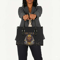 Taharqa Leather Bag with Black Pharaoh Portrait, 25th Dynasty of Egypt Text and Nubian-Inspired - Wonder Print Shop