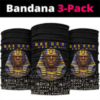 Taharqa Neck Gaiter with Black Pharaoh Portrait, 25th Dynasty of Egypt Text and Nubian-Inspired - Wonder Print Shop
