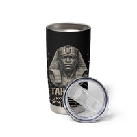 Taharqa Tumbler Cup with Black Pharaoh Portrait, 25th Dynasty of Egypt Text and Nubian-Inspired - Wonder Print Shop