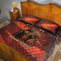 Taharqa Quilt Bed Set with Warrior Portrait, Lion of Kush Title and Bold Red Defender of Africa - Wonder Print Shop