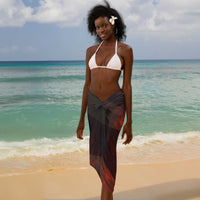 Taharqa Sarong with Warrior Portrait, Lion of Kush Title and Bold Red Defender of Africa - Wonder Print Shop
