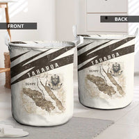 Taharqa Laundry Basket with Ancient Map Illustration, King of Two Lands Title and Kush Egypt Temple - Wonder Print Shop