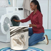 Taharqa Laundry Basket with Ancient Map Illustration, King of Two Lands Title and Kush Egypt Temple - Wonder Print Shop
