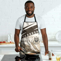 Taharqa Apron with Ancient Map Illustration, King of Two Lands Title and Kush Egypt Temple - Wonder Print Shop