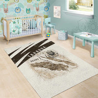 Taharqa Area Rug with Ancient Map Illustration, King of Two Lands Title and Kush Egypt Temple - Wonder Print Shop