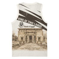 Taharqa Basketball Jersey with Ancient Map Illustration, King of Two Lands Title and Kush Egypt Temple - Wonder Print Shop