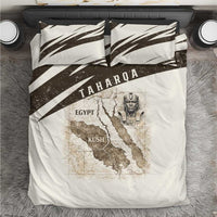 Taharqa Bedding Set with Ancient Map Illustration, King of Two Lands Title and Kush Egypt Temple - Wonder Print Shop