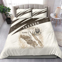 Taharqa Bedding Set with Ancient Map Illustration, King of Two Lands Title and Kush Egypt Temple - Wonder Print Shop