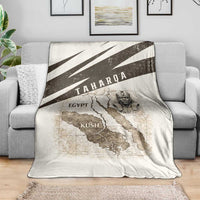 Taharqa Blanket with Ancient Map Illustration, King of Two Lands Title and Kush Egypt Temple - Wonder Print Shop