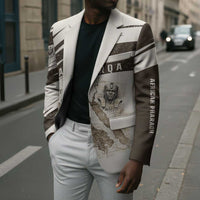 Taharqa Blazer with Ancient Map Illustration, King of Two Lands Title and Kush Egypt Temple - Wonder Print Shop