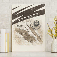 Taharqa Canvas Wall Art with Ancient Map Illustration, King of Two Lands Title and Kush Egypt Temple - Wonder Print Shop