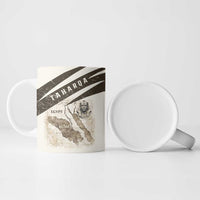 Taharqa Ceramic Mug with Ancient Map Illustration, King of Two Lands Title and Kush Egypt Temple - Wonder Print Shop