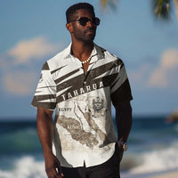 Taharqa Hawaiian Shirt with Ancient Map Illustration, King of Two Lands Title and Kush Egypt Temple - Wonder Print Shop