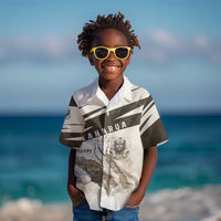 Taharqa Kid Hawaiian Shirt with Ancient Map Illustration, King of Two Lands Title and Kush Egypt Temple - Wonder Print Shop