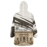 Taharqa Kid Wearable Blanket Hoodie with Ancient Map Illustration, King of Two Lands Title and Kush Egypt Temple - Wonder Print Shop