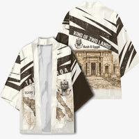Taharqa Kimono with Ancient Map Illustration, King of Two Lands Title and Kush Egypt Temple - Wonder Print Shop