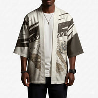 Taharqa Kimono with Ancient Map Illustration, King of Two Lands Title and Kush Egypt Temple - Wonder Print Shop