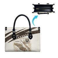 Taharqa Leather Bag with Ancient Map Illustration, King of Two Lands Title and Kush Egypt Temple - Wonder Print Shop