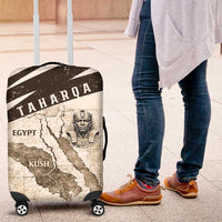 Taharqa Luggage Cover with Ancient Map Illustration, King of Two Lands Title and Kush Egypt Temple - Wonder Print Shop