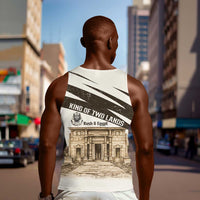 Taharqa Men Tank Top with Ancient Map Illustration, King of Two Lands Title and Kush Egypt Temple - Wonder Print Shop
