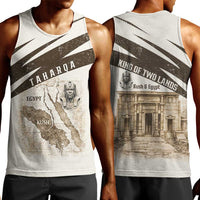 Taharqa Men Tank Top with Ancient Map Illustration, King of Two Lands Title and Kush Egypt Temple - Wonder Print Shop
