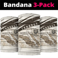 Taharqa Neck Gaiter with Ancient Map Illustration, King of Two Lands Title and Kush Egypt Temple - Wonder Print Shop