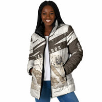 Taharqa Padded Jacket with Ancient Map Illustration, King of Two Lands Title and Kush Egypt Temple - Wonder Print Shop