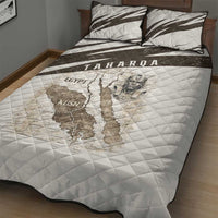 Taharqa Quilt Bed Set with Ancient Map Illustration, King of Two Lands Title and Kush Egypt Temple - Wonder Print Shop