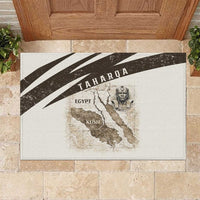 Taharqa Rubber Doormat with Ancient Map Illustration, King of Two Lands Title and Kush Egypt Temple - Wonder Print Shop