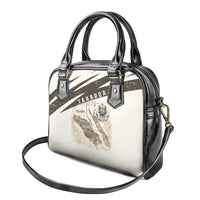 Taharqa Shoulder Handbag with Ancient Map Illustration, King of Two Lands Title and Kush Egypt Temple - Wonder Print Shop