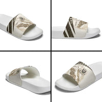 Taharqa Slide Sandals with Ancient Map Illustration, King of Two Lands Title and Kush Egypt Temple - Wonder Print Shop