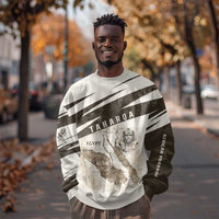 Taharqa Sweatshirt with Ancient Map Illustration, King of Two Lands Title and Kush Egypt Temple - Wonder Print Shop