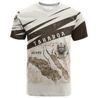 Taharqa T shirt with Ancient Map Illustration, King of Two Lands Title and Kush Egypt Temple - Wonder Print Shop