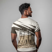 Taharqa T shirt with Ancient Map Illustration, King of Two Lands Title and Kush Egypt Temple - Wonder Print Shop