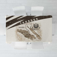 Taharqa Tablecloth with Ancient Map Illustration, King of Two Lands Title and Kush Egypt Temple - Wonder Print Shop