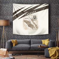 Taharqa Tapestry with Ancient Map Illustration, King of Two Lands Title and Kush Egypt Temple - Wonder Print Shop