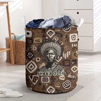 Shaka Zulu Laundry Basket Monochrome Portrait Zulu Kingdom Heritage Unconquered Spirit Warrior Legacy Theme - Wonder Print Shop