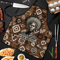 Shaka Zulu Apron Monochrome Portrait Zulu Kingdom Heritage Unconquered Spirit Warrior Legacy Theme - Wonder Print Shop